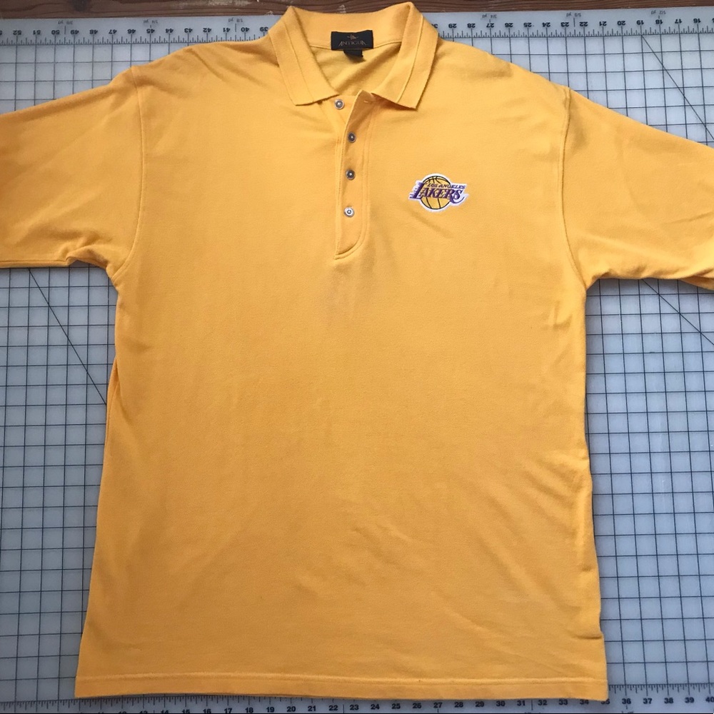 🔥ANTIGUA LOS ANGELES LAKERS PERFORMANCE POLO GOLD